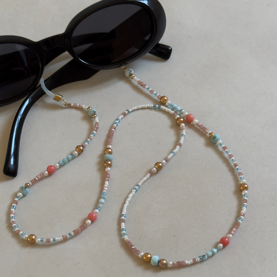 Amazonite & Coral Eyewear Frame Chain