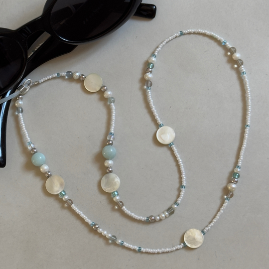 Amazonite & Pearl Eyewear Frame Chain