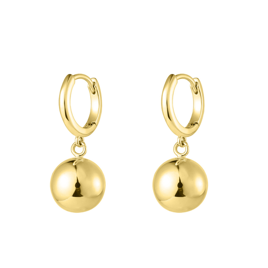 Gold Sphere Drop Earrings