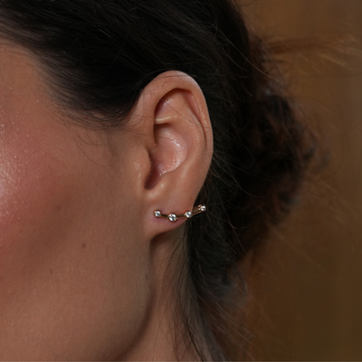 Round Cluster Climber Earrings