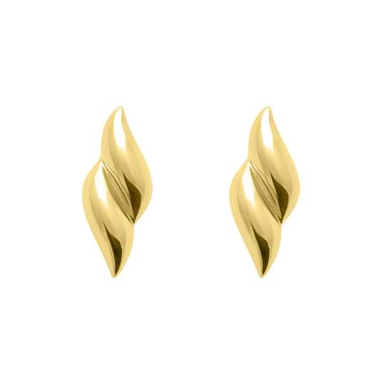Gold Duo Swirl Stud Earrings