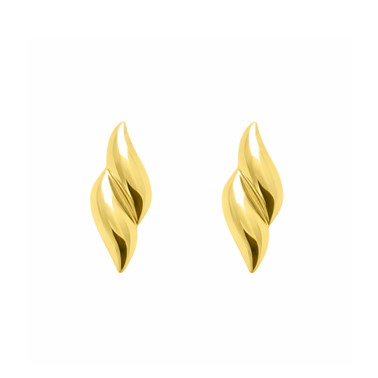 Gold Duo Swirl Stud Earrings