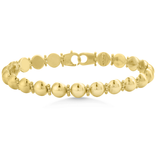 9ct Yellow Gold Bead Link Bracelet