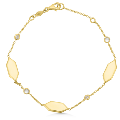 14ct Yellow Gold CZ Bracelet