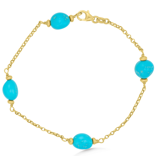 18ct Gold Turquoise Bracelet