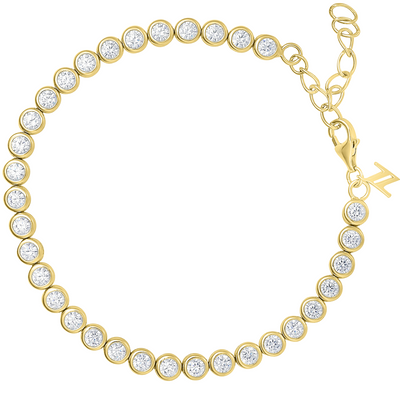 Bezel Set Gold Tennis Bracelet