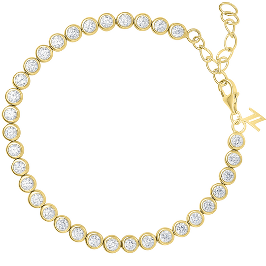 Bezel Set Gold Tennis Bracelet