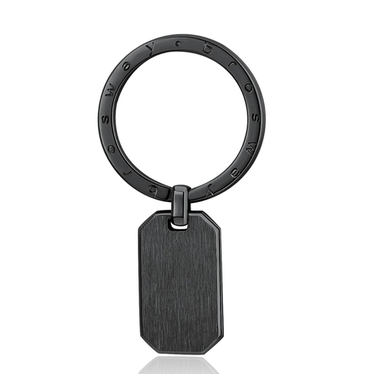 Blackened Stainless Steel Keychain