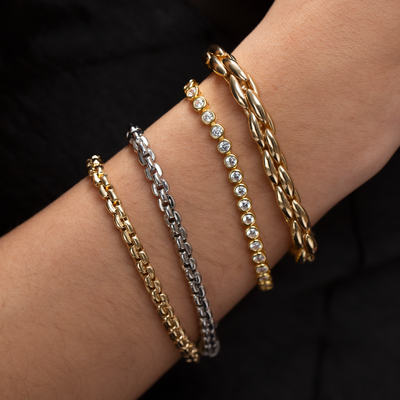 Bezel Set Gold Tennis Bracelet