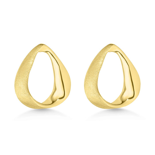 9ct Brushed & Polished Stud Earrings