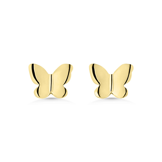 9ct Gold Butterfly Stud Earrings