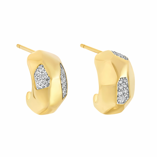 Gold Chunky Geometric Hoop Earrings