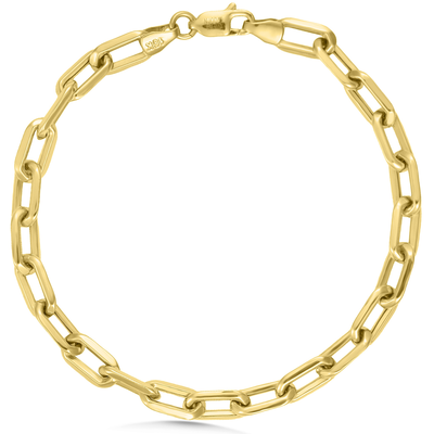Gold chain bracelet on a white background