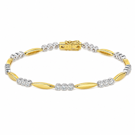 18ct Two Tone Diamond Bracelet
