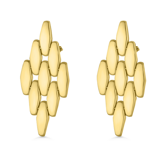 14ct Statement Cascading Link Earrings
