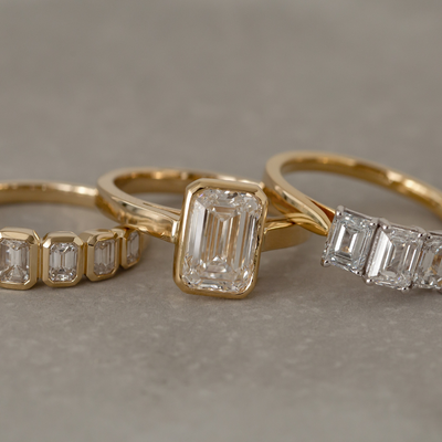 2.33ct Bezel Set Emerald Cut Solitaire Ring