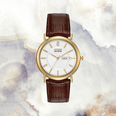 Brown strap citizen gent's watch