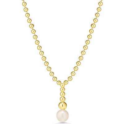 Gold Bead & Pearl Necklace