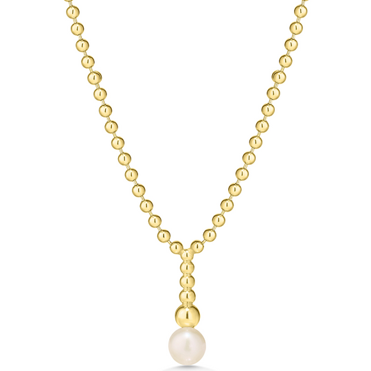 Gold Bead & Pearl Necklace