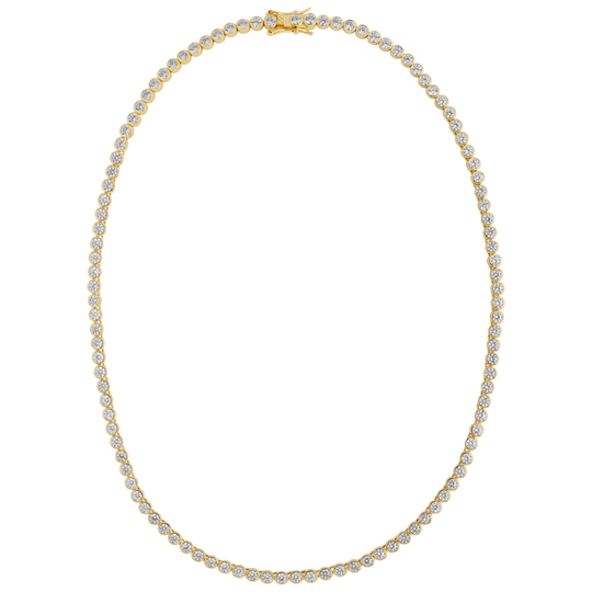 Gold Bezel Set Tennis Necklace