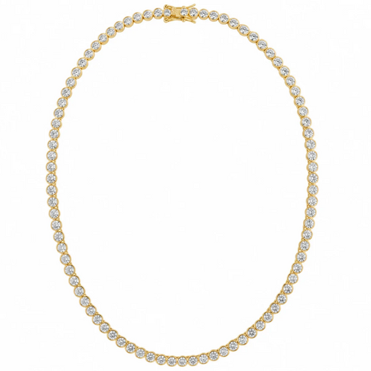 Gold Bezel Set Tennis Necklace