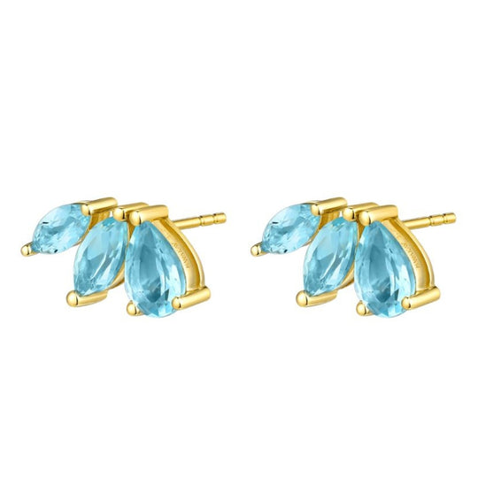 9ct Gold Blue Topaz Stud Earrings
