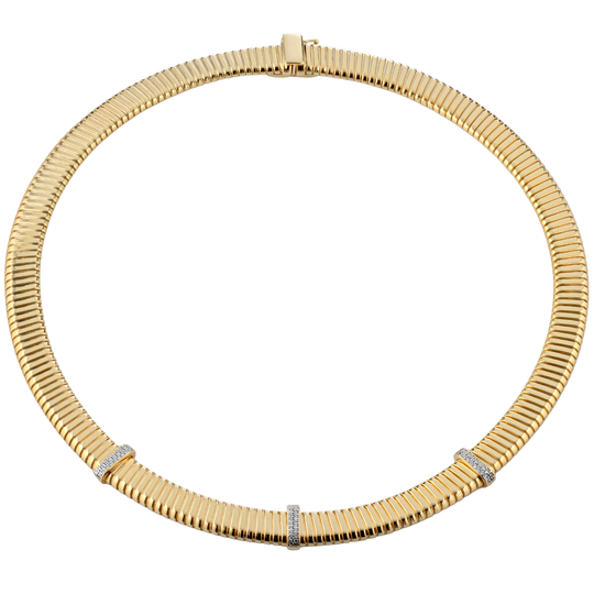 Gold CZ Collarette Necklace