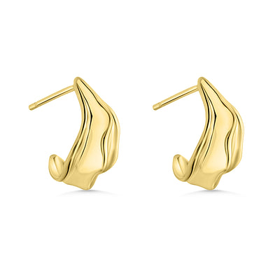 Gold Chunky Molten Hoop Earrings