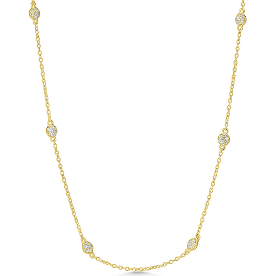 Gold Cluster CZ Necklace