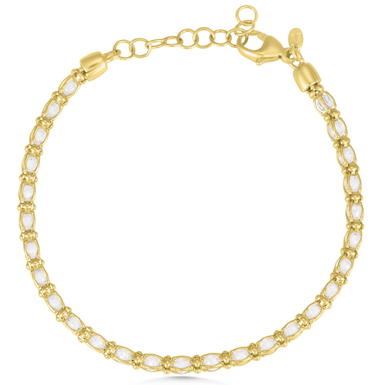 Gold Cubic Zirconia Link Bracelet