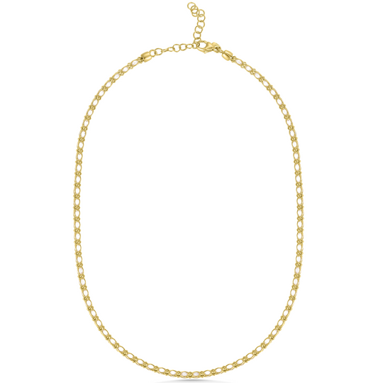 Gold Cubic Zirconia Link Necklace