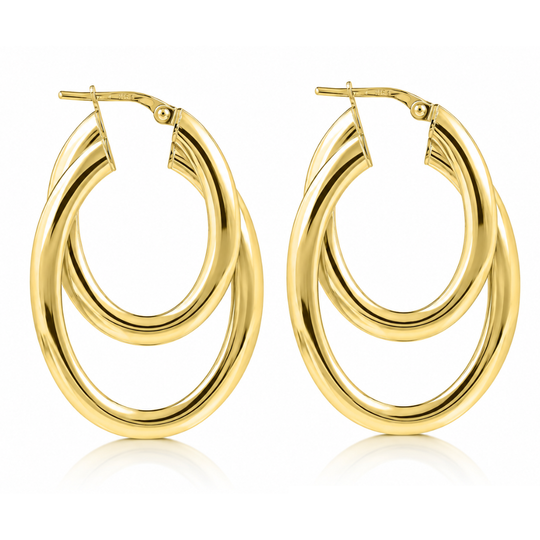 Gold Double Hoops