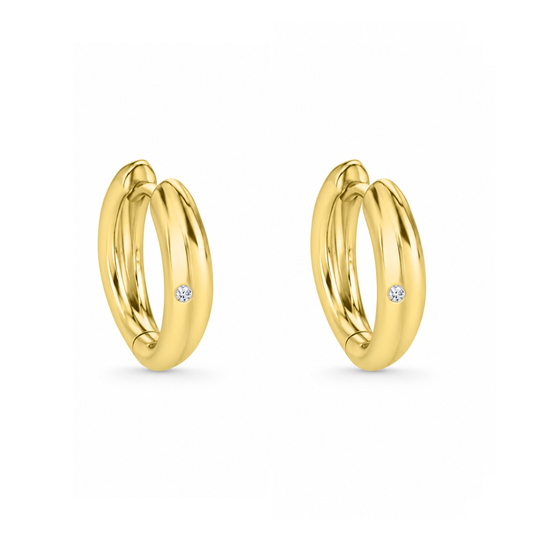 Gold Duo Diamond Hoops