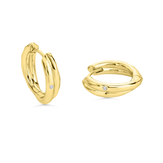 Gold Duo Diamond Hoops