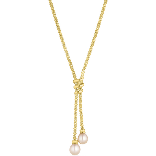 Gold Duo Pearl Drop Pendant