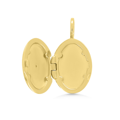 Gold locket on a white background
