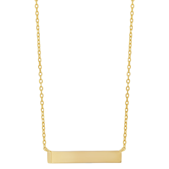 Gold Engravable Rectangular Pendant