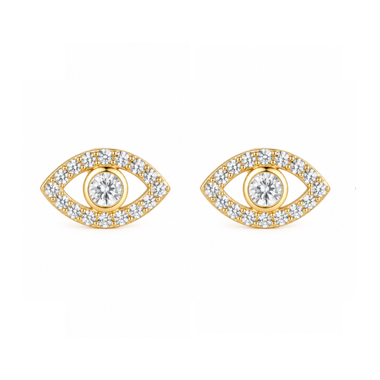 Gold Evil Eye Stud Earrings