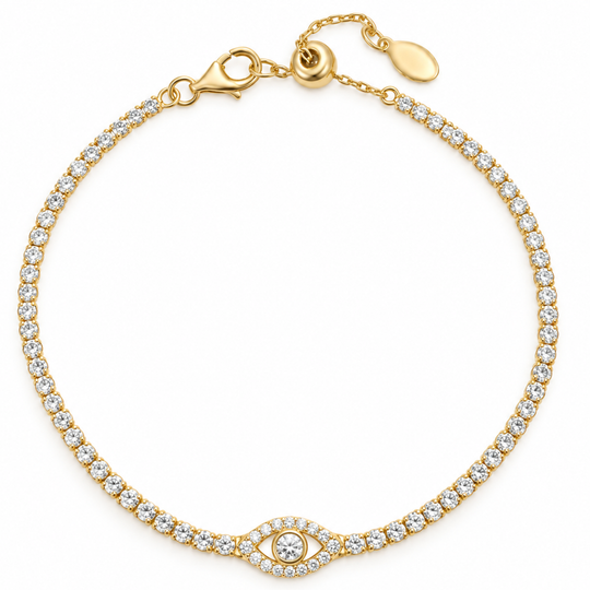 Gold Evil Eye Tennis Bracelet