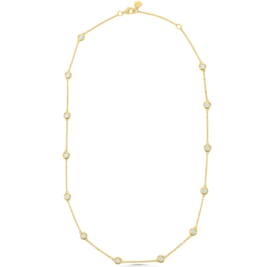 Gold Luna CZ Necklace