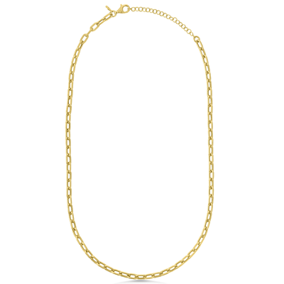 Gold chain necklace on a white background