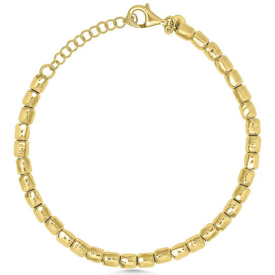 Gold Pebble Link Bracelet