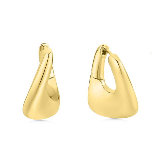 Gold Sculptural Twist Hoops