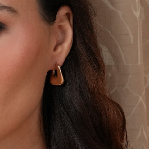 Gold Sculptural Twist Hoops