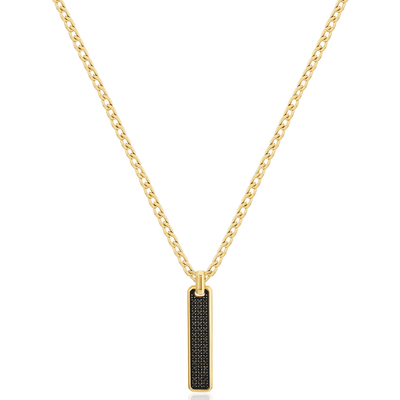 Gold Stainless Steel CZ Pendant