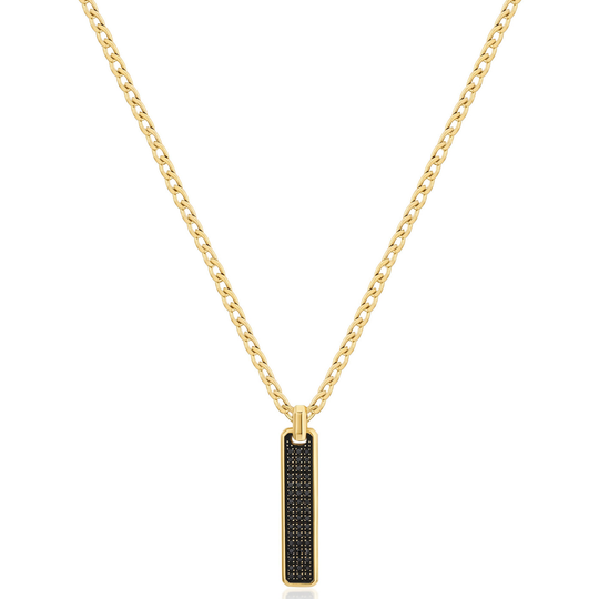 Gold Stainless Steel CZ Pendant
