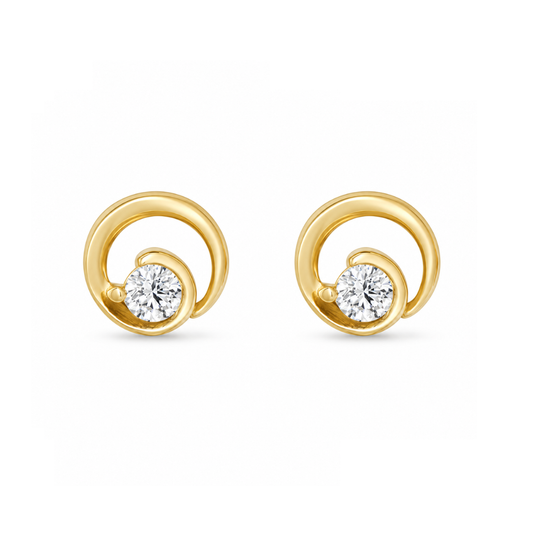 Gold Swirl Stud Earrings