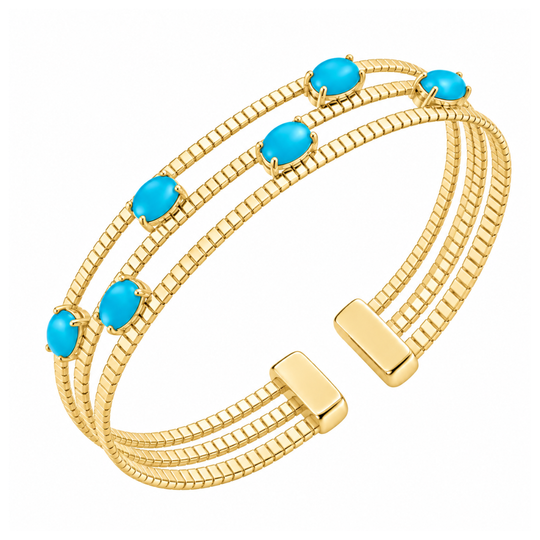Gold Turquoise Cuff Bangle