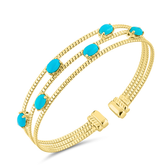 Gold Turquoise Cuff Bangle