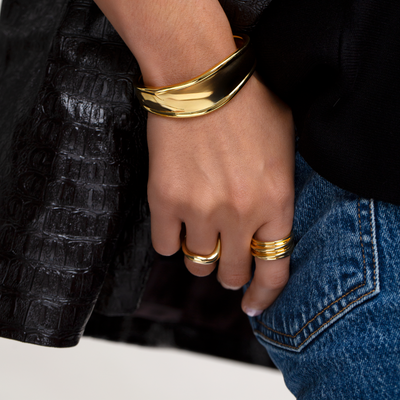 Gold Wave Ring modelled